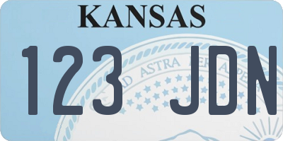 KS license plate 123JDN