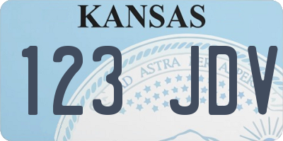 KS license plate 123JDV