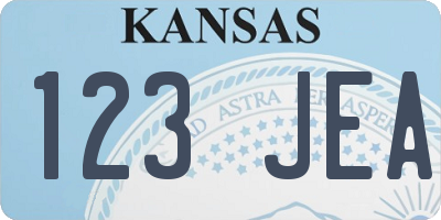 KS license plate 123JEA