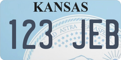 KS license plate 123JEB