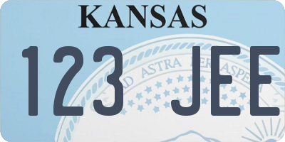 KS license plate 123JEE