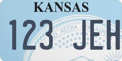 KS license plate 123JEH