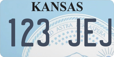 KS license plate 123JEJ