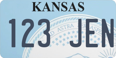 KS license plate 123JEN