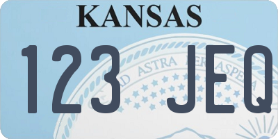 KS license plate 123JEQ