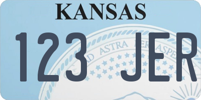 KS license plate 123JER