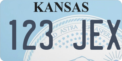 KS license plate 123JEX