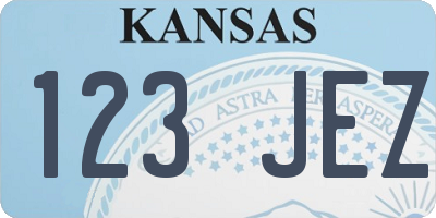 KS license plate 123JEZ