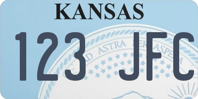 KS license plate 123JFC