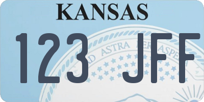 KS license plate 123JFF