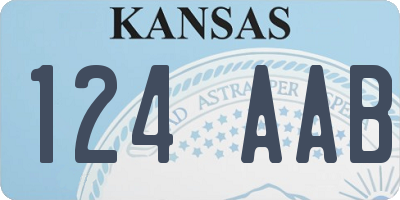 KS license plate 124AAB