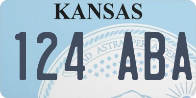 KS license plate 124ABA