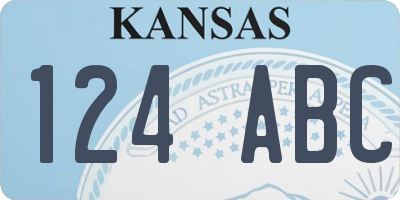 KS license plate 124ABC