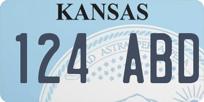 KS license plate 124ABD