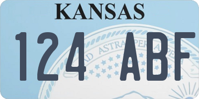 KS license plate 124ABF