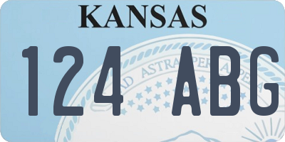 KS license plate 124ABG