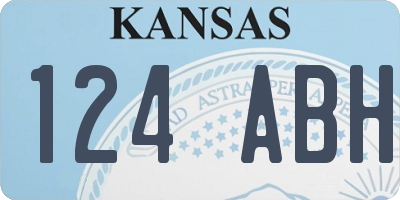 KS license plate 124ABH