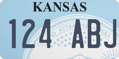 KS license plate 124ABJ