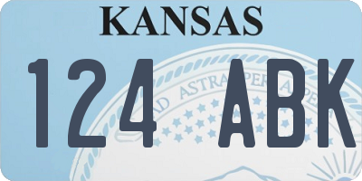 KS license plate 124ABK