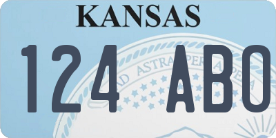 KS license plate 124ABO