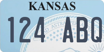 KS license plate 124ABQ