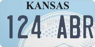 KS license plate 124ABR