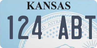KS license plate 124ABT