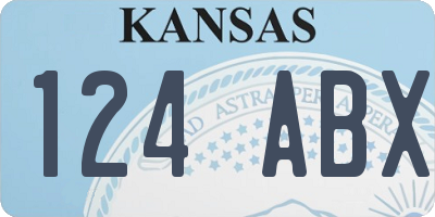 KS license plate 124ABX