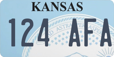 KS license plate 124AFA