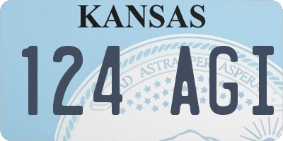 KS license plate 124AGI