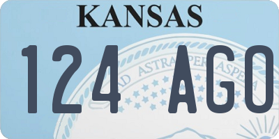 KS license plate 124AGO