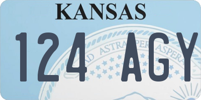 KS license plate 124AGY
