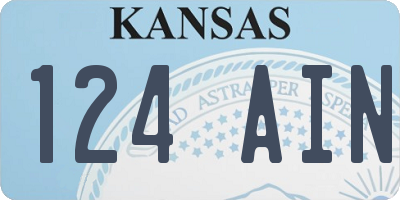 KS license plate 124AIN