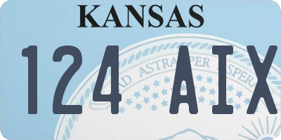 KS license plate 124AIX