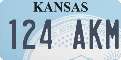 KS license plate 124AKM