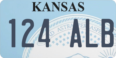 KS license plate 124ALB