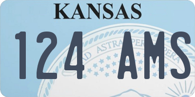 KS license plate 124AMS