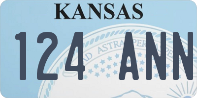 KS license plate 124ANN