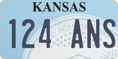KS license plate 124ANS
