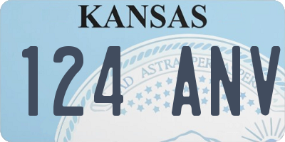 KS license plate 124ANV