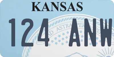 KS license plate 124ANW