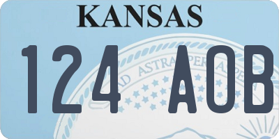 KS license plate 124AOB
