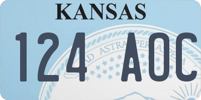 KS license plate 124AOC