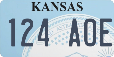 KS license plate 124AOE
