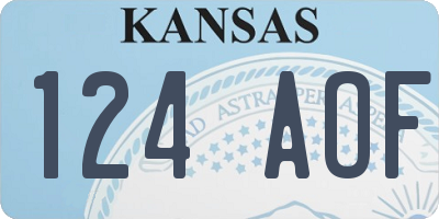 KS license plate 124AOF