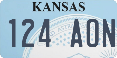 KS license plate 124AON