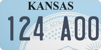 KS license plate 124AOO