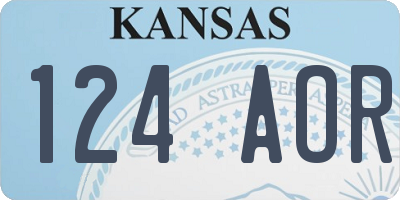 KS license plate 124AOR