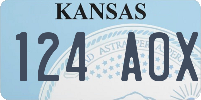 KS license plate 124AOX