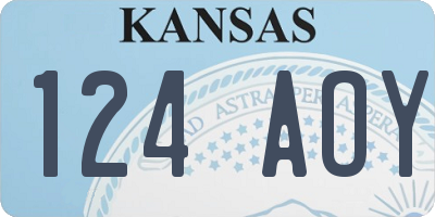 KS license plate 124AOY